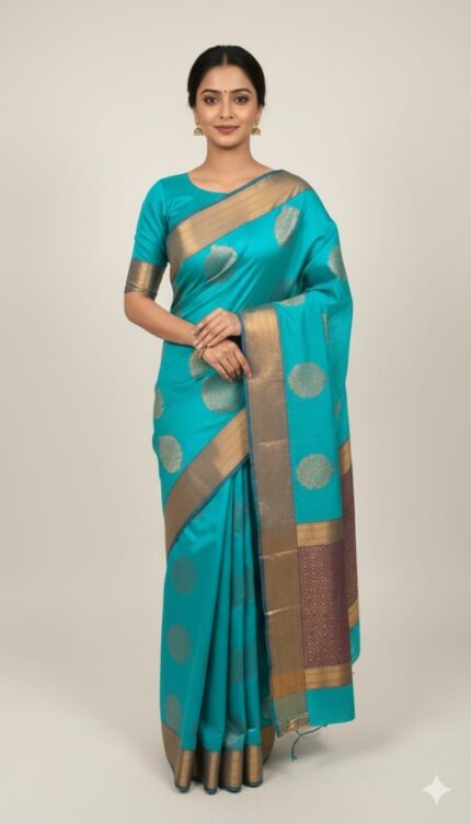 Kanjivaram Cotton Zari Work Saree