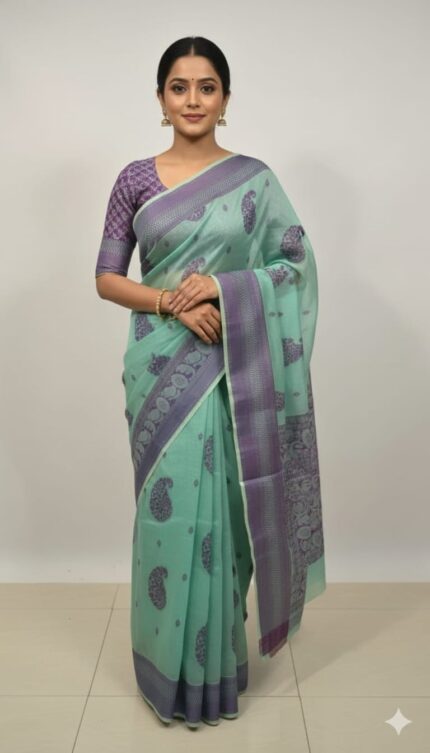 Kanjivaram Cotton Zari Work Saree
