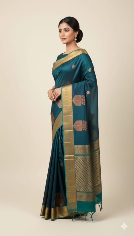 Kanjivaram Cotton Zari Work Saree