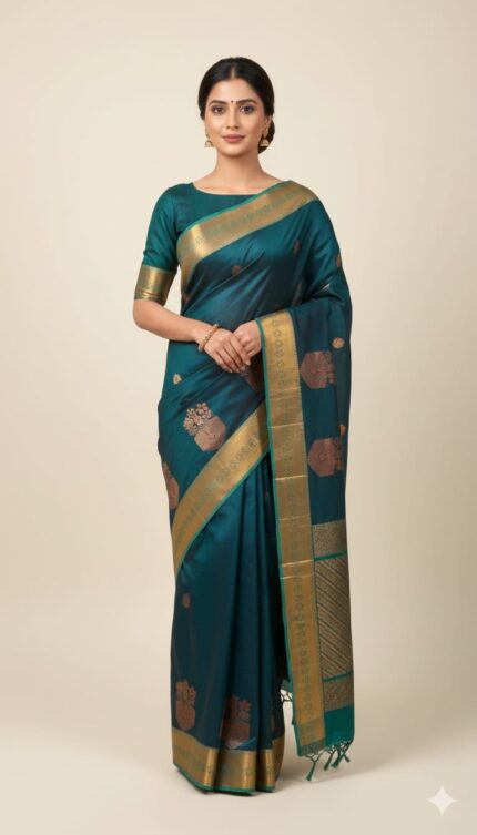 Kanjivaram Cotton Zari Work Saree