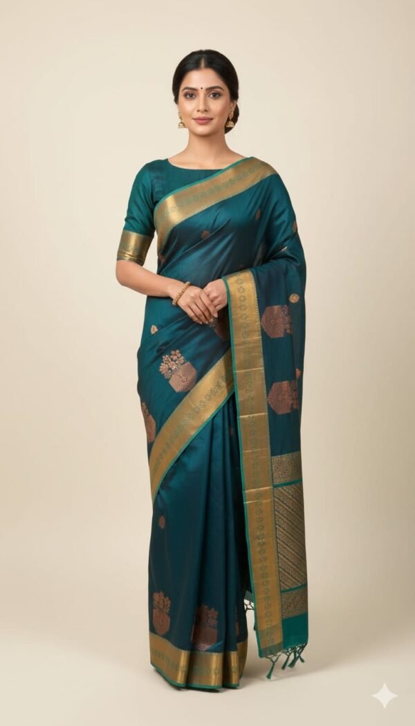 Kanjivaram Cotton Zari Work Saree