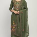 Phulkari Work Georgette Unstitched Suit