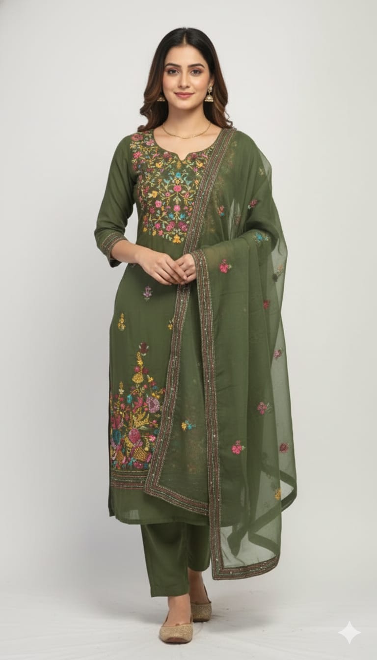 Phulkari Work Georgette Unstitched Suit Phulkari Work Georgette Unstitched Suit