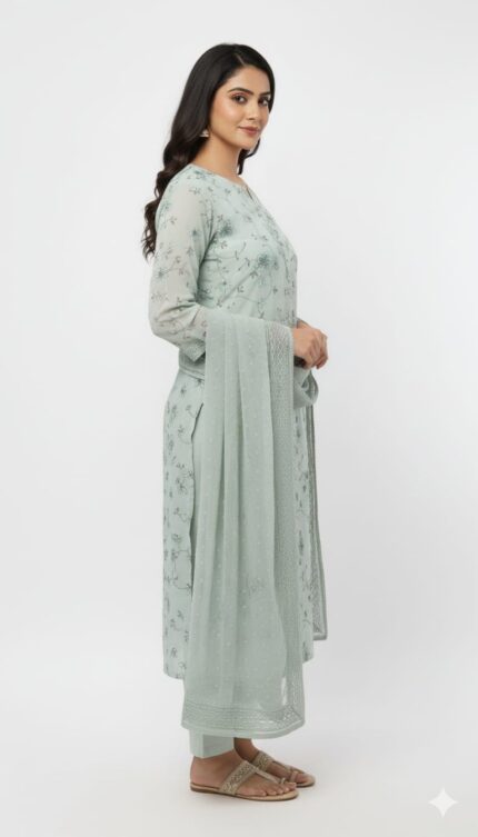 Chikankari Work Cotton Suit