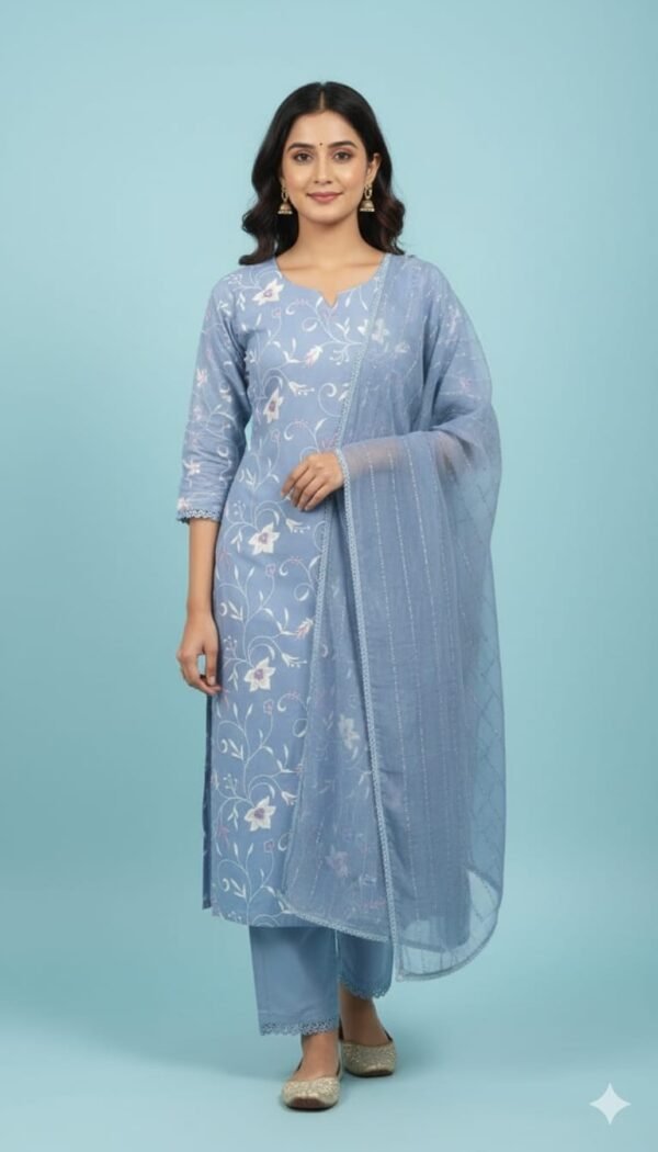 Chikankari Work Cotton Suit