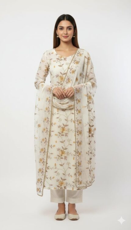 Chikankari Work Cotton Suit