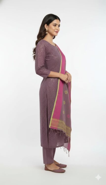 Chikankari Cutwork Unstitched Suit