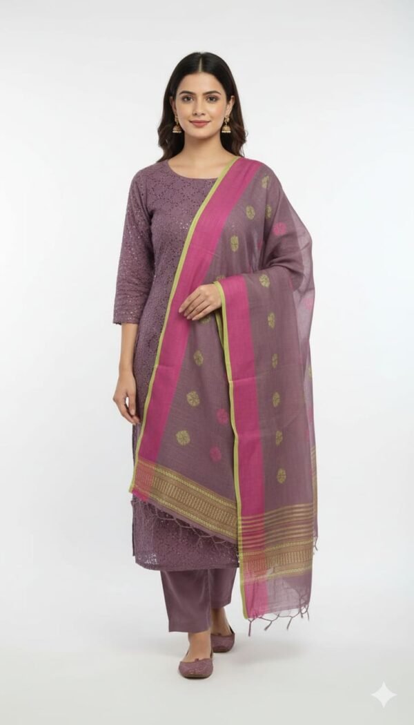 Chikankari Cutwork Unstitched Suit