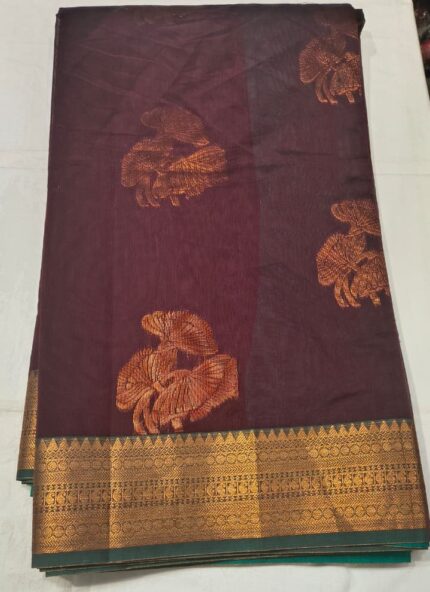 Kanjivaram Cotton Zari Work Saree
