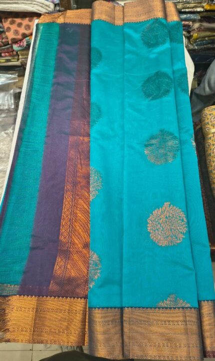 Kanjivaram Cotton Zari Work Saree