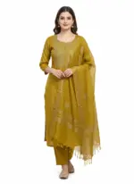 Tussar Silk Unstitched Suit Fabric for Women