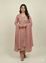 Pita Work Tissue Silk Unstitched Suit with Matching Dupatta