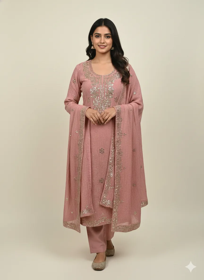 Pita Work Tissue Silk Unstitched Suit with Matching Dupatta Pita Work Tissue Silk Unstitched Suit with Matching Dupatta