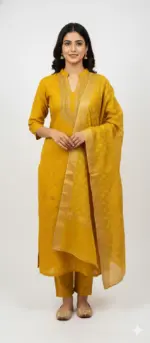 Maheshwari Silk Unstitched Suit Set for Women