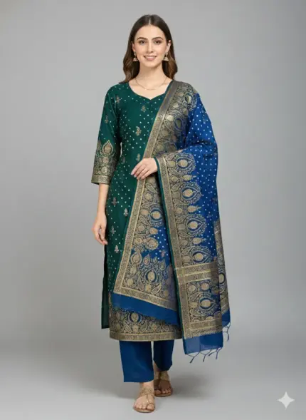 Bandhani Dola Silk Unstitched Suit