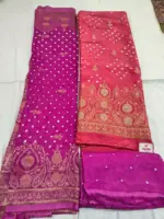 Bandhani Dola Silk Unstitched Suit Set for Women