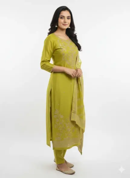 Tissue Silk Unstitched Suit Set for Women with Zari Work