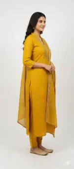 Maheshwari Silk Unstitched Suit Set for Women