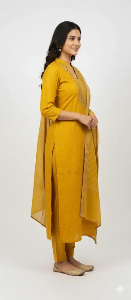 Maheshwari Silk Unstitched Suit Set for Women