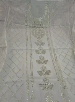 Pita Work Dyeable Organza Unstitched Suit