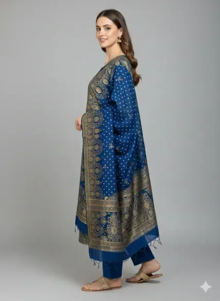 Bandhani Dola Silk Unstitched Suit