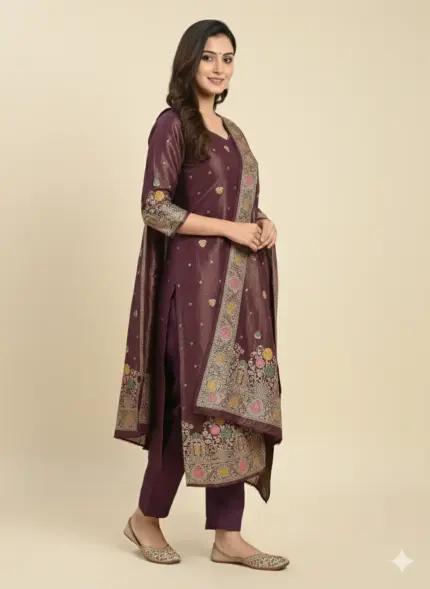 Tissue Silk Unstitched Suit Fabric for Women
