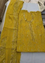 Pita Work Tissue Silk Unstitched Suit Fabric for Women