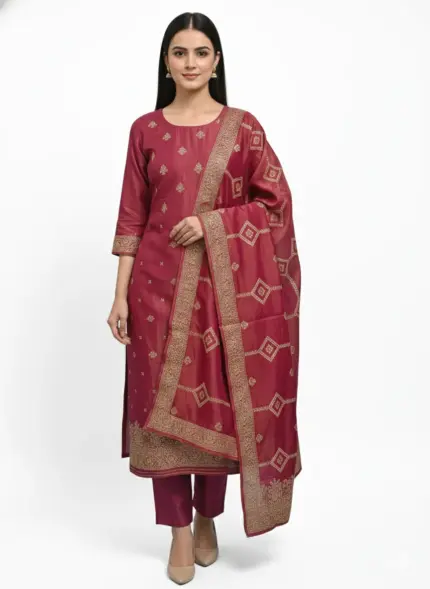 Tissue Silk Unstitched Suit Fabric for Women