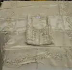 Tissue Silk Dyeable Unstitched Suit Fabric for Women