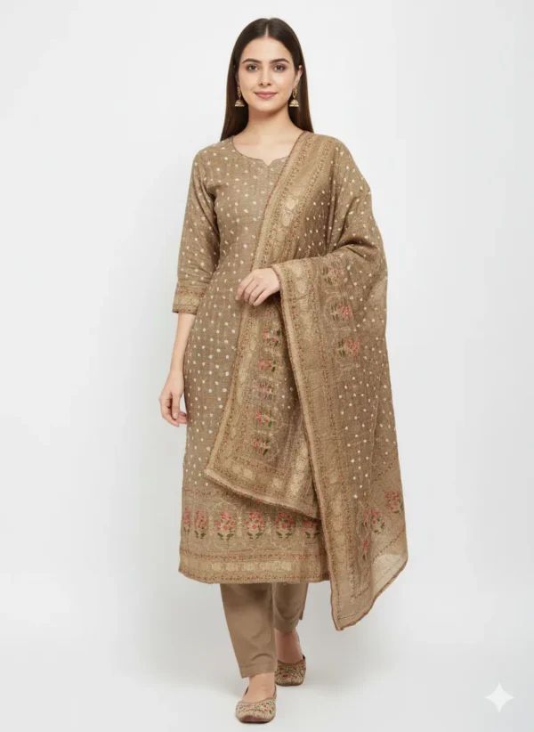Bandhani Dola Silk Unstitched Suit
