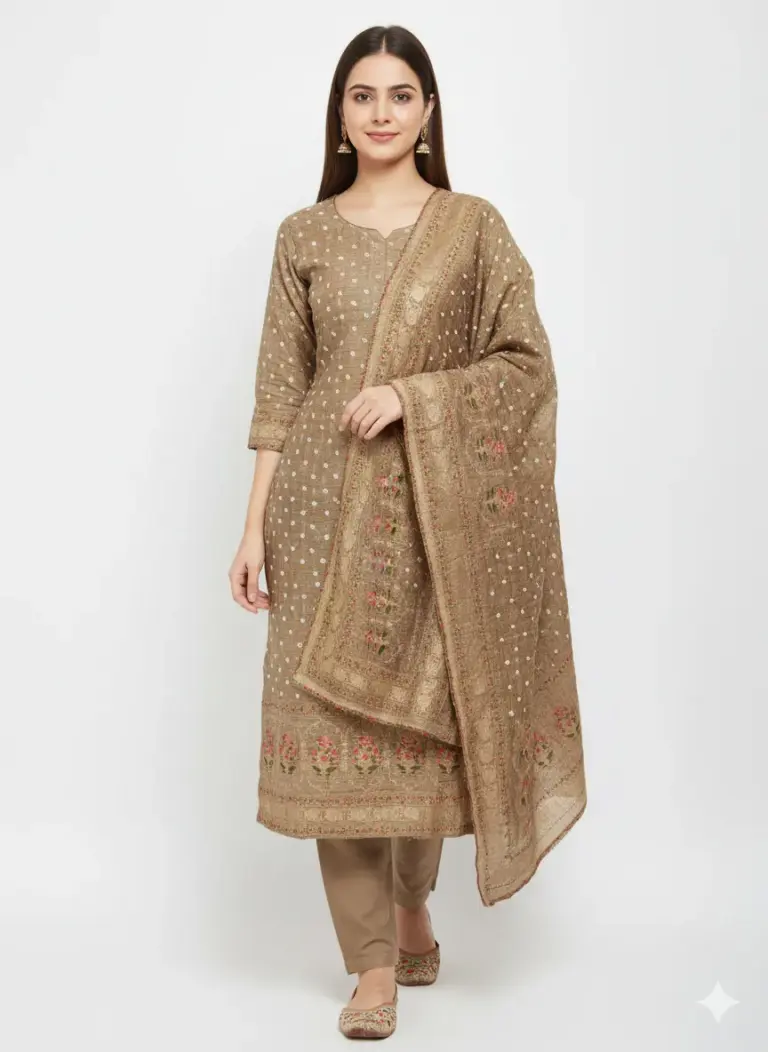 Bandhani Dola Silk Unstitched Suit