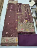 Tissue Silk Unstitched Suit Fabric for Women