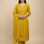 Pita Work Tissue Silk Unstitched Suit Fabric for Women