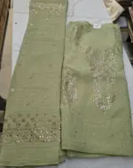 Pita Work Tissue Silk Unstitched Suit Fabric for Women