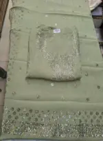 Pita Work Tissue Silk Unstitched Suit Fabric for Women