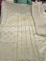 Tissue Silk Dyeable Unstitched Suit Fabric for Women