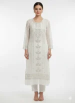 Pita Work Dyeable Organza Unstitched Suit