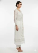 Pita Work Dyeable Organza Unstitched Suit