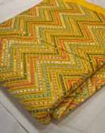 Premium Glitch Cotton Embroidery Fabric | Multicolor Zigzag Sequin Work Dress Material for Suit, Kurti & Festive Wear - Image 2
