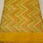 Premium Glitch Cotton Embroidery Fabric | Multicolor Zigzag Sequin Work Dress Material for Suit, Kurti & Festive Wear