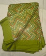 Premium Glitch Cotton Embroidery Fabric | Multicolor Zigzag Sequin Work Dress Material for Suit, Kurti & Festive Wear - Image 2