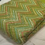 Premium Glitch Cotton Embroidery Fabric | Multicolor Zigzag Sequin Work Dress Material for Suit, Kurti & Festive Wear