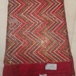 Premium Glitch Cotton Embroidery Fabric | Multicolor Zigzag Sequin Work Dress Material for Suit, Kurti & Festive Wear