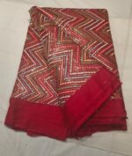 Premium Glitch Cotton Embroidery Fabric | Multicolor Zigzag Sequin Work Dress Material for Suit, Kurti & Festive Wear - Image 2