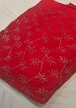 Premium Chiffon Sequin Embroidery Fabric | Elegant Red Embellished Dress Material for Suit, Dupatta & Party Wear - Image 2