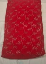 Premium Chiffon Sequin Embroidery Fabric | Elegant Red Embellished Dress Material for Suit, Dupatta & Party Wear