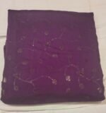 Premium Maslin Silk Sequin Embroidery Fabric | Elegant Purple Embellished Dress Material for Suit & Party Wear - Image 3