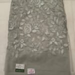 Premium Net Embroidery Fabric | Elegant Grey Embroidered Dress Material for Suit, Kurti & Party Wear