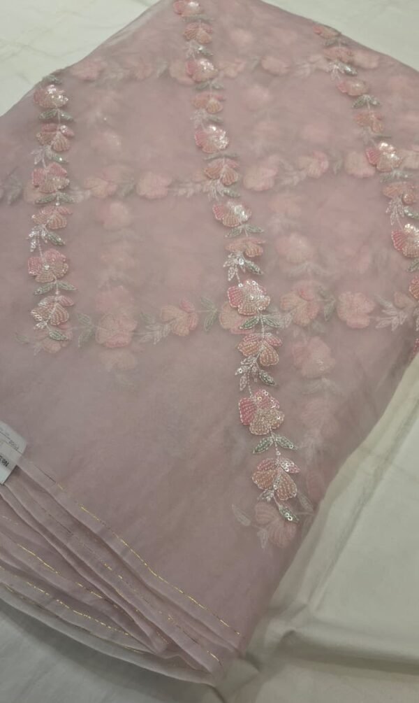 Premium Organza Silk Embroidery Fabric | Soft Sheer Dress Material for Suit, Kurti & Party Wear
