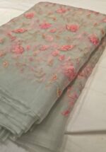 Premium Organza Silk Embroidery Fabric | Soft Sheer Dress Material for Suit, Kurti & Party Wear - Image 2